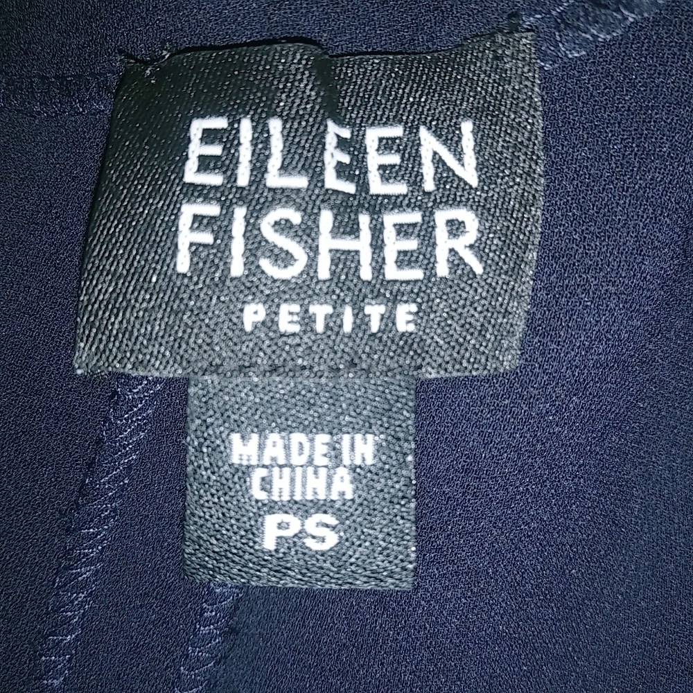 Eileen Fisher S 29x29 Silk Spandex Darkest Navy Formal Pants Petite - Picture 8 of 8